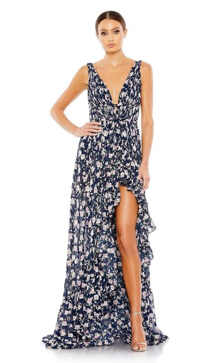 Mac Duggal Dresses & Skirts - Mac Duggal Dress Floral Maxi Navy Tank Formal 50659 8 Prom Homecoming Garden